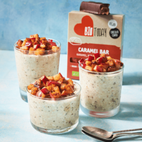 Vegan appel karamel overnight oats (